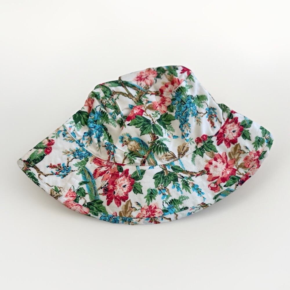 Janie And Jack Girls Size 10/12 Tropical Floral Birds Hat NEW NWT